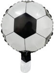 Flippy Balon din Folie Metalizata, Flippy, Mini Figurine, Model Minge de Fotbal, Tematica Aniversare, 30x24 cm, Ambalaj Individual, Pai Inclus, Umflare cu Aer sau Heliu, Alb-Negru (teo-127419)