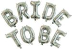 Flippy Set Baloane din Folie Metalizata, Flippy, Model Bride to Be, Litere de 40 cm, Baloane Party, Ambalaj Individual, Pai Inclus, Umflare cu Aer sau Heliu, Argintiu (teo-127489)