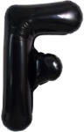 Flippy Balon Folie Metalizata Litera F, Flippy, 40 cm, Umflati cu Heliu sau Aer, Ambalaj Individual, Pai inclus, Negru (teo-129356)