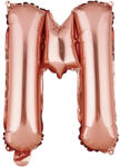 Flippy Balon Folie Metalizata Litera M, Flippy, 40 cm, Umflati cu Heliu sau Aer, Ambalaj Individual, Pai inclus, Rose Gold (teo-127253)