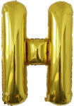 Flippy Balon Folie Metalizata Litera H, Flippy, 80 cm, Umflati cu Heliu sau Aer, Ambalaj Individual, Pai inclus, Auriu (teo-129436)