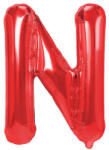 Flippy Balon Folie Metalizata Litera N, Flippy, 40 cm, Umflati cu Heliu sau Aer, Ambalaj Individual, Pai inclus, Rosu (teo-129390)
