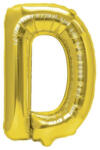 Flippy Balon Folie Metalizata Litera D, Flippy, 80 cm, Umflati cu Heliu sau Aer, Ambalaj Individual, Pai inclus, Auriu (teo-129432)
