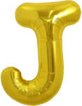 Flippy Balon Folie Metalizata Litera J, Flippy, 40 cm, Umflati cu Heliu sau Aer, Ambalaj Individual, Pai inclus, Auriu (teo-127198)
