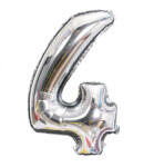 Flippy Balon din Folie Flippy, Cifra 4, 81 cm, Pentru Aer sau Heliu, Bulk, Argintiu (TEO-126205)