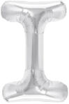 Flippy Balon Folie Metalizata Litera I, Flippy, 40 cm, Umflati cu Heliu sau Aer, Ambalaj Individual, Pai inclus, Argintiu (teo-127223)