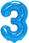 Flippy Balon din Folie Metalizata, Flippy, Figurina Cifra, Tema Aniversare 80 cm, Ambalaj Individual, Pai inclus, Umflare cu Aer sau Heliu, Albastru, Cifra 3 (teo-130622)