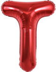 Flippy Balon Folie Metalizata Litera T, Flippy, 40 cm, Umflati cu Heliu sau Aer, Ambalaj Individual, Pai inclus, Rosu (teo-129396)