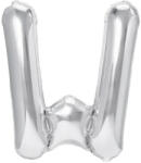 Flippy Balon Folie Metalizata Litera W, Flippy, 40 cm, Umflati cu Heliu sau Aer, Ambalaj Individual, Pai inclus, Argintiu (teo-127237)