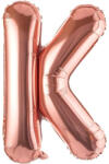 Flippy Balon Folie Metalizata Litera K, Flippy, 100 cm, Umflati cu Heliu sau Aer, Ambalaj Individual, Pai inclus, Rose Gold (teo-129413)
