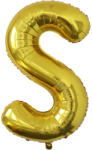 Flippy Balon Folie Metalizata Litera S, Flippy, 80 cm, Umflati cu Heliu sau Aer, Ambalaj Individual, Pai inclus, Auriu (teo-129447)