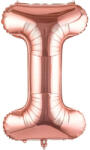 Flippy Balon Folie Metalizata Litera I, Flippy, 80 cm, Umflati cu Heliu sau Aer, Ambalaj Individual, Pai inclus, Rose Gold (teo-129489)