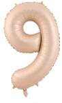 Flippy Balon din Folie Metalizata, Flippy, Figurina Cifra, Model 9, Tema Aniversare 100 cm, Ambalaj Individual, Pai Inclus, Umflare cu Aer sau Heliu, Crem (teo-131284)