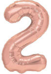 Flippy Balon din Folie Metalizata Flippy, Figurina Cifra, Tema Aniversare 100 cm, Ambalaj Individual, Pai inclus, Umflare cu Aer sau Heliu, Coral, Rose, Cifra 2 (teo-127058)