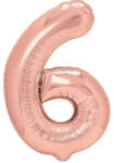 Flippy Balon din Folie Metalizata Flippy, Figurina Cifra, Tema Aniversare 100 cm, Ambalaj Individual, Pai inclus, Umflare cu Aer sau Heliu, Coral, Rose, Cifra 6 (teo-127062)