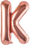 Flippy Balon Folie Metalizata Litera K, Flippy, 80 cm, Umflati cu Heliu sau Aer, Ambalaj Individual, Pai inclus, Rose Gold (teo-129491)