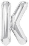 Flippy Balon Folie Metalizata Litera K, Flippy, 80 cm, Umflati cu Heliu sau Aer, Ambalaj Individual, Pai inclus, Argintiu (teo-129465)