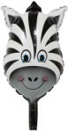 Flippy Balon din Folie Metalizata, Flippy, Mini Figurine Animalute, Model Zebra, Tematica Aniversare, 25x45 cm, Ambalaj Individual, Pai Inclus, Umflare cu Aer sau Heliu, Multicolor (teo-127404)