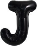Flippy Balon Folie Metalizata Litera J, Flippy, 40 cm, Umflati cu Heliu sau Aer, Ambalaj Individual, Pai inclus, Negru (teo-129360)
