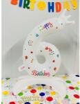 Flippy Balon din Folie Metalizata, Flippy, Figurina Cifra, Model 6 cu Happy Birthday Scris, Tema Aniversare 81 cm, Ambalaj Individual, Pai Inclus, Umflare cu Aer sau Heliu, Alb (teo-133942)