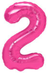 Flippy Balon din Folie Metalizata, Flippy, Figurina Cifra, Model 2, Tema Aniversare 100 cm, Ambalaj Individual, Pai Inclus, Umflare cu Aer sau Heliu, Roz (teo-129118)