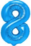 Flippy Balon din Folie Metalizata Flippy, Figurina Cifra, Tema Aniversare 40 cm, Ambalaj Individual, Pai inclus, Umflare cu Aer sau Heliu, Albastru, Cifra 8 (teo-130627)