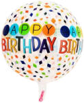 Flippy Balon din Folie Metalizata, Flippy, Figurine 4D, Model Happy Birthday, Tematica Aniversara Bombonele, 63x24 cm, Ambalaj Individual, Pai Inclus, Umflare cu Aer sau Heliu, Alb-Multicolor (teo-127298)