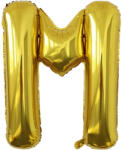 Flippy Balon Folie Metalizata Litera M, Flippy, 80 cm, Umflati cu Heliu sau Aer, Ambalaj Individual, Pai inclus, Auriu (teo-129441)