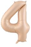 Flippy Balon din Folie Metalizata, Flippy, Figurina Cifra, Model 4, Tema Aniversare 100 cm, Ambalaj Individual, Pai Inclus, Umflare cu Aer sau Heliu, Crem (teo-131279)
