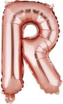 Flippy Balon Folie Metalizata Litera R, Flippy, 40 cm, Umflati cu Heliu sau Aer, Ambalaj Individual, Pai inclus, Rose Gold (TEO-127258)