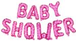 Flippy Set Baloane din Folie Metalizata, Flippy, Model Baby Shower, Litere de 40 cm, Baloane Party, Ambalaj Individual, Pai, Ata si Adeziv Incluse, Umflare cu Aer sau Heliu, Roz (teo-127479)