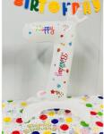 Flippy Balon din Folie Metalizata, Flippy, Figurina Cifra, Model 7 cu Happy Birthday Scris, Tema Aniversare 81 cm, Ambalaj Individual, Pai Inclus, Umflare cu Aer sau Heliu, Alb (teo-133943)