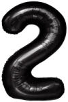 Flippy Balon din Folie Metalizata, Flippy, Figurina Cifra, Tema Aniversare 40 cm, Ambalaj Individual, Pai inclus, Umflare cu Aer sau Heliu, Negru, Cifra 2 (teo-129178)