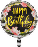Flippy Balon din Folie Metalizata, Flippy, Figurine, Model 4, Happy Birthday, Tematica Aniversare, 45 cm, Ambalaj Individual, Pai Inclus, Umflare cu Aer sau Heliu, Multicolor (teo-127309)