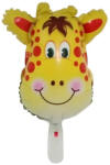 Flippy Balon din Folie Metalizata, Flippy, Mini Figurine Animalute, Model Girafa, Tematica Aniversare, 32x45 cm, Ambalaj Individual, Pai Inclus, Umflare cu Aer sau Heliu, Multicolor (teo-127401)