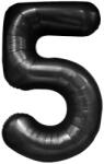 Flippy Balon din Folie Metalizata, Flippy, Figurina Cifra, Tema Aniversare 80 cm, Ambalaj Individual, Pai inclus, Umflare cu Aer sau Heliu, Negru, Cifra 5 (teo-129151)