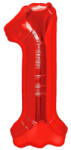 Flippy Balon din Folie Metalizata Flippy, Figurina Cifra, Tema Aniversare 80 cm, Ambalaj Individual, Pai inclus, Umflare cu Aer sau Heliu, Rosu, Cifra 1 (teo-129137)