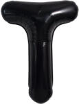 Flippy Balon Folie Metalizata Litera T, Flippy, 40 cm, Umflati cu Heliu sau Aer, Ambalaj Individual, Pai inclus, Negru (teo-129370)