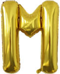 Flippy Balon Folie Metalizata Litera M, Flippy, 40 cm, Umflati cu Heliu sau Aer, Ambalaj Individual, Pai inclus, Auriu (teo-127201)