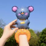 Flippy Balon din Folie Metalizata, Flippy, Figurine Animalute, Tip Bratara, Model Soricel, Ambalaj Individual, Pai Inclus, Umflare cu Aer sau Heliu, Gri (teo-133952)