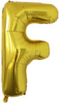 Flippy Balon Folie Metalizata Litera F, Flippy, 80 cm, Umflati cu Heliu sau Aer, Ambalaj Individual, Pai inclus, Auriu (teo-129434)