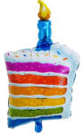 Flippy Balon din Folie Metalizata, Flippy, Model Prajitura cu Lumanare, 84x53 cm, Baloane Party, Ambalaj Individual, Pai Inclus, Umflare cu Aer sau Heliu, Multicolor (teo-127292)