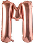 Flippy Balon Folie Metalizata Litera M, Flippy, 80 cm, Umflati cu Heliu sau Aer, Ambalaj Individual, Pai inclus, Rose Gold (teo-129493)