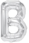 Flippy Balon Folie Metalizata Litera B, Flippy, 80 cm, Umflati cu Heliu sau Aer, Ambalaj Individual, Pai inclus, Argintiu (teo-129456)