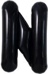 Flippy Balon Folie Metalizata Litera N, Flippy, 40 cm, Umflati cu Heliu sau Aer, Ambalaj Individual, Pai inclus, Negru (teo-129364)