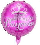 Flippy Balon din Folie Metalizata, Flippy, Figurine, Model Princess, Happy Birthday, Tematica Aniversare, 45 cm, Ambalaj Individual, Pai Inclus, Umflare cu Aer sau Heliu, Multicolor (teo-127386)