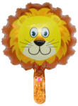 Flippy Balon din Folie Metalizata, Flippy, Mini Figurine Animalute, Model Leu, Tematica Aniversare, 34x43 cm, Ambalaj Individual, Pai Inclus, Umflare cu Aer sau Heliu, Multicolor (teo-127400)