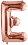 Flippy Balon Folie Metalizata Litera E, Flippy, 40 cm, Umflati cu Heliu sau Aer, Ambalaj Individual, Pai inclus, Rose Gold (teo-127245)