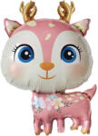 Flippy Balon din Folie Metalizata, Flippy, Mini Figurine, Model Cerb, Tematica Aniversare, 49x74.5 cm, Ambalaj Individual, Pai Inclus, Umflare cu Aer sau Heliu, Roz (teo-127460)