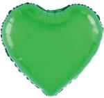 Flippy Balon din Folie Metalizata, Flippy, Figurina Inimioara, Model Simplu, Tematica Iubire, 40 cm, Ambalaj Individual, Pai Inclus, Umflare cu Aer sau Heliu, Verde (teo-130817)
